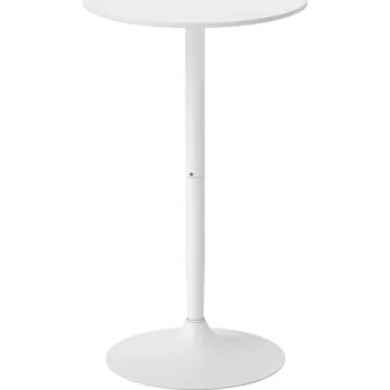 Jídelní stůl HOMCOM barový stůl vysoký kulatý kuchyňský stůl Ø60 cm do obývacího pokoje jídelny ocelový bílý výškově nastavitelný | Aosom.de