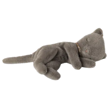 Hračka pro nejmenší Maileg - Hebké spící koťátko - small - Grey