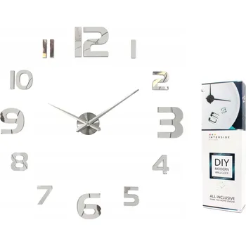 Hodiny Nástěnné hodiny iNTERSIDE XXL stříbrné 130 cm