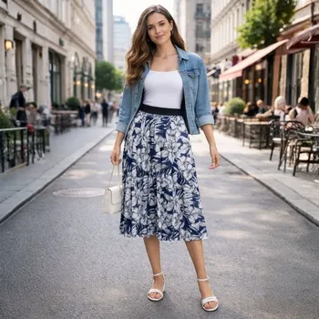 Dámská sukně Sukně plisovaná midi, univerzální velikost