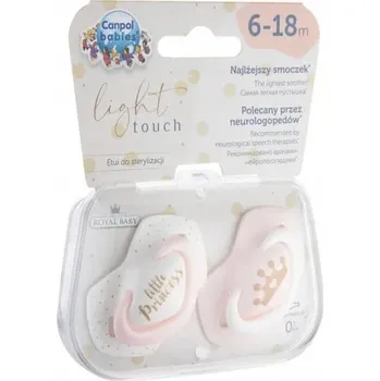 Canpol Babies Symetrický silikonový Dudlík 2ks Pink ROYAL BABY 6-18m