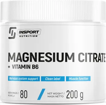 HOŘČÍK + VITAMÍN B6 90 kap CITRÁT HOŘEČNATÝ Svalové křeče | INSPORT