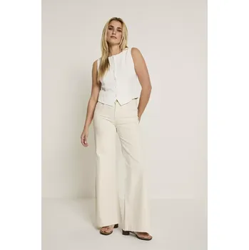 Dámské kalhoty PARAMI SCOTTY dámské džíny světle béžové šíroké prodloužené
