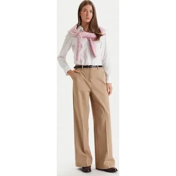 Pánské kalhoty Tommy Hilfiger Kalhoty z materiálu WW0WW49471 Béžová Wide Leg 32