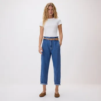 Dámské oblečení Reserved - Džíny paperbag - modrá - 148IL-55J - 148IL-55J-42