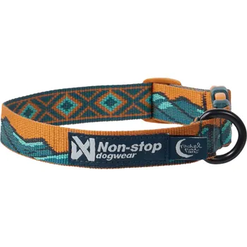 Obojek pro psa Non-Stop DogWear Obojek Trail quest collar Rachel Pohl Barva: Teal/hnědá, Velikost: M Obojek pro psy