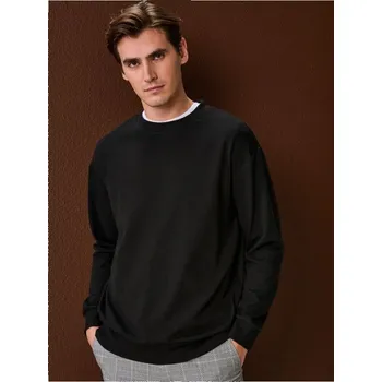 Pánská mikina Sinsay - Mikina s kulatým výstřihem - černá - 494HL-99X - 494HL-99X-3XL