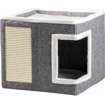 DUVO+ skládací domeček na škrábání pro kočky 39x39x35cm