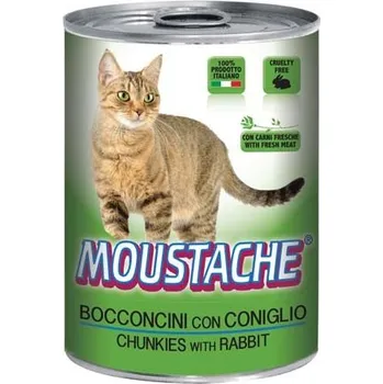 Krmivo pro kočku MONGE MOUSTACHE Cat Chunks králík 415g pro dospělé kočky