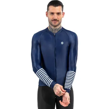 Pánské tričko SIROKO Pánský cyklistický dres s dlouhým rukávem M2 Alpine Námořní Modř M MODRÁ