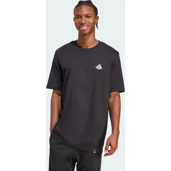 ADIDAS Tričko s potiskem Mini Pizza ČERNÁ