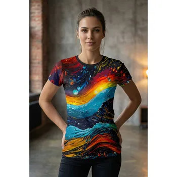 Dámské tričko UTOPY Dámské sportovní tričko color wave Velikost: L