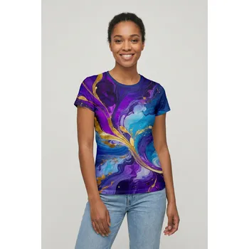 Dámské tričko UTOPY Dámské sportovní tričko purple gold Velikost: XS