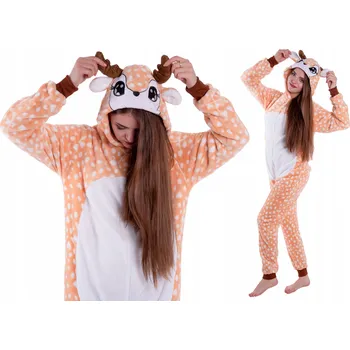 Dámské pyžamo JELÍNEK Srnka PYŽAMO Kigurumi Overal Kostým Převlek Pajacyk 128 cm