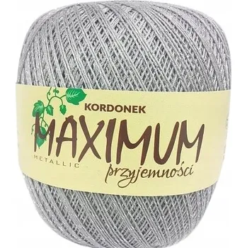 Příze Háčkovací Příze MAXIMUM metallic 100 g, barva 1815 popelavě stříbrná