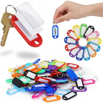 100x Identifikační štítek na klíče přívěsek mix barev