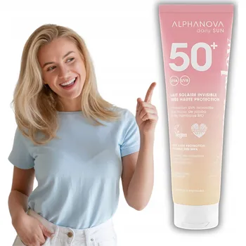 Přípravek na opalování Opalovací mléko SPF50+, 150 ml Alphanova Daily Sun, Rozjasňující