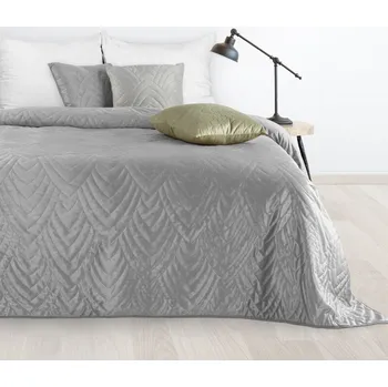 Přehoz na lůžko Sametový přehoz na postel LUIZ 6 ve stříbrné barvě Rozměr přehozu (šířka x délka): 170x210cm
