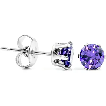 Náušnice BRUNOshop.cz Náušnice s kamínkem FIALOVÉ 0,4 cm