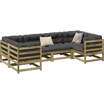 Zahradní lavice zahrada-XL 6dílná zahradní sedací souprava a podušky impregnovaná borovice 3299610