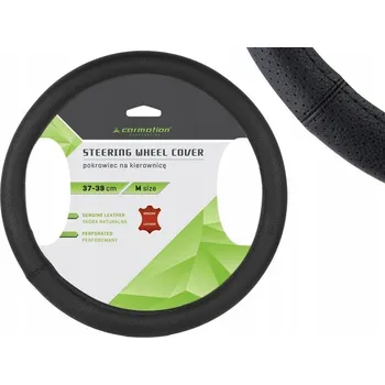 Potah na volant Carmotion Potah na volant 37-39 cm, pravá kůže, černý