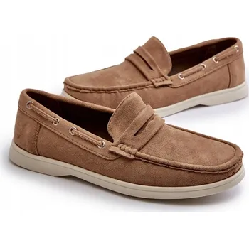 Dámská obuv Dámské mokasíny z eko semiše klasické béžové 41