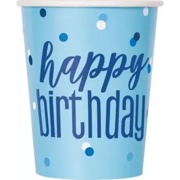 Papírové kelímky modré Glitz 8ks