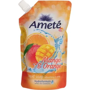Koupelová kosmetika Ameté tek mýdlo náplň 500ml Mango&orange