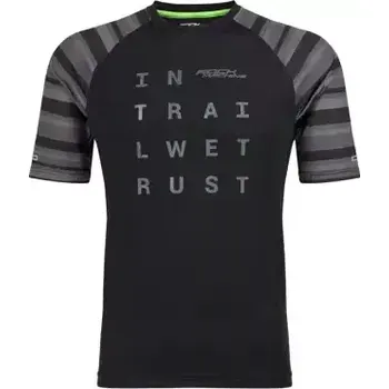 cyklistický dres Rock Machine Enduro pánský dres krátký rukáv černá/šedá vel. M