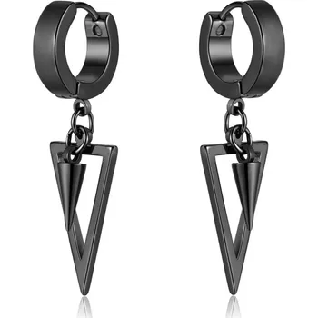 Náušnice Náušnice z chirurgické oceli Triangl 13mm Černé