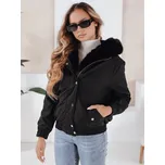 BASIC Černá dámská zimní krátká bunda VESSADA s kožíškem