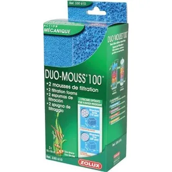 Akvarijní filtr ZOLUX DUO-MOUSS 100 filtrační molitan 100x100x65mm 2ks