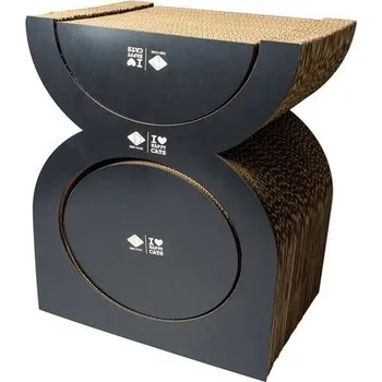 EBI D&amp;D I LOVE HAPPY CATS FAYE Hřiště + škrábadlo z kartonu pro kočky 40x30x46,6cm