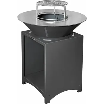 Zahradní gril Strend Pro Fiesta gril černý, ocel, průměr 75 cm, s ohništěm