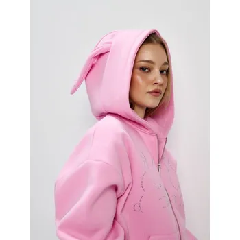 Dámská mikina Mikina na zip s kapucí - S - House - růžový - 733IO-30X