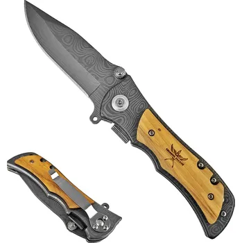 kapesní nůž CHZ Vyhazovací nerezový nůž "DAMASCUS GHOST" s klipem na opasek