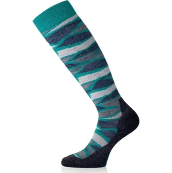 Pánské ponožky Ponožky lyžařské Lasting merino SLJ Velikost: M šedá/zelená