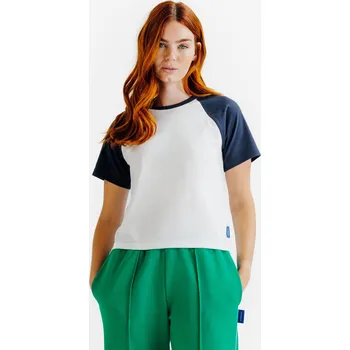 DECATHLON Dámské tričko Heritage XL BÍLÁ|MODRÁ