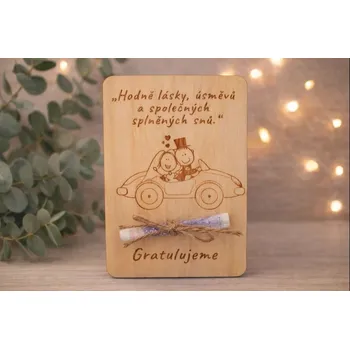 Dary dřeva Dřevěné přání na peníze-pro cyklistku