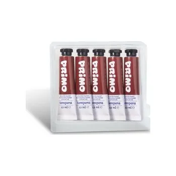 Výtvarná barva Temperová barva PRIMO, 12ml, 5ks, hnědá siena pálená, tuba