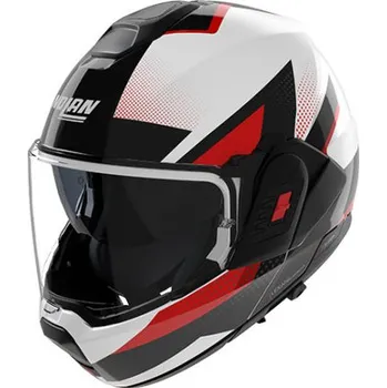 Auto-moto NOLAN přilba N120-1 Ciclone metallic white/black/red - XS