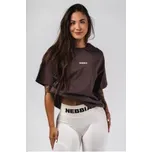 NEBBIA Oversized tričko RESET 491 dark brown M; Hnědá triko