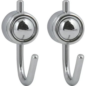 Držák na ručník MSV nástěnný háček SIMPLY, chromovaný zinek, 2 ks