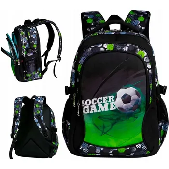 Školní batoh Školní batoh vícekomorový Edison černý, zelený, 20 l