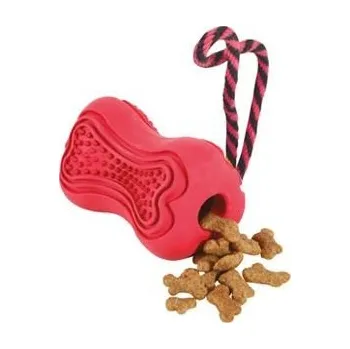 Hračka pro psa ZOLUX TITAN gumová hračka pro psy s provázkem 8cm + 27cm červená