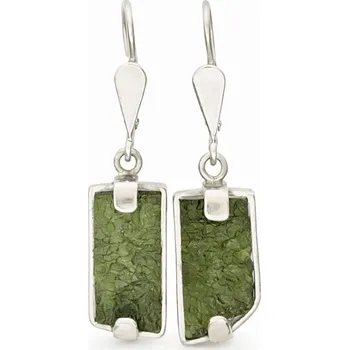 Náušnice Vltavín Moldavite Stříbrné náušnice s vltavíny P36 0057