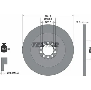 Brzdový kotouč Brzdový kotouč TEXTAR 93015500