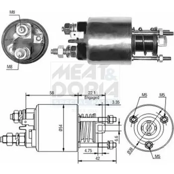 Autoelektrika Elektromagnetický spínač, startér MEAT & DORIA 46047