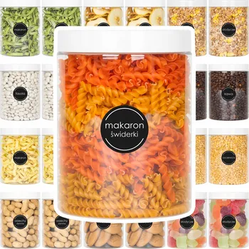 Dóza na potraviny 24x ZAVAŘOVACÍ SKLENICE NÁDOBA NA POTRAVINY NA SÝPKÉ POTRAVINY 1L + SAMOLEPICÍ ŠTÍTKY