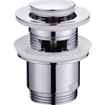 Sifon Zátka s přepadem klik-klak kulatý Akces stříbrná